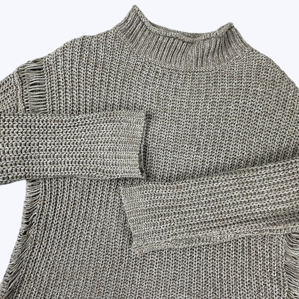 Umgee Long‎ Sleeve Knit Sweater Oatmeal Color Size Medium